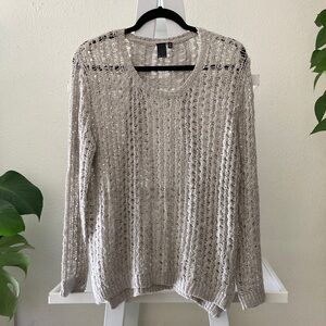 NWOT MAK sweater light gray sz M